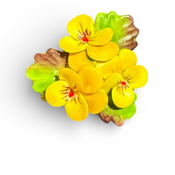 Staffordshire Jewelry - Vtg Brooch Cara China Staffordshire England floral bone china Women’s jewelry